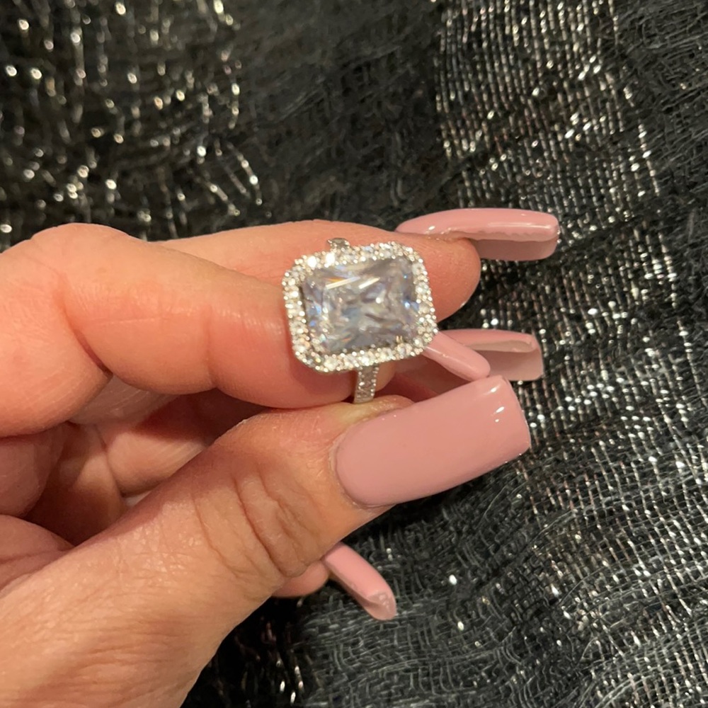 Large Sterling silver Cubic Zerconia  ring.